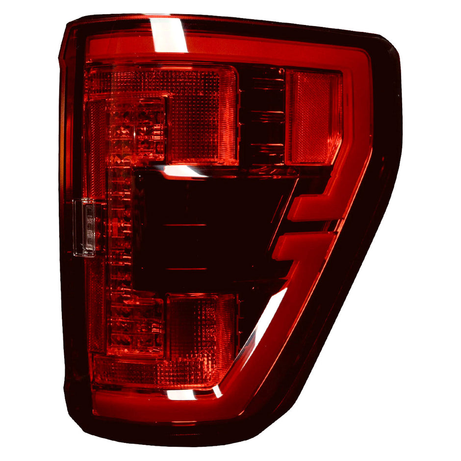 Ford F150 21-23 (Replaces OEM Halogen Style Tail Lights w/ Blind Spot Warning System) OLED TAIL LIGHTS - Red Lens - Image 4