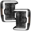 Ford Superduty 23-25 F250/F350/F450/F550 Projector Headlight with LED High & Low Beams, WHITE LED DRL and AMBER Scanning LED Turn Signal with Startup Sequence - Smoked / Black - Image 2