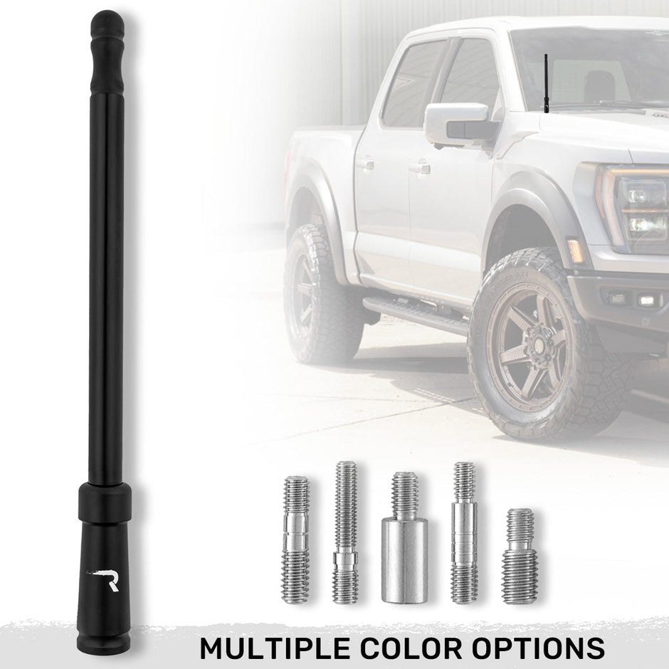 Aluminum 8" Antenna - Universal Fitment Fits All Makes & Models w/ OEM Factory Threaded Antenna - BLACK