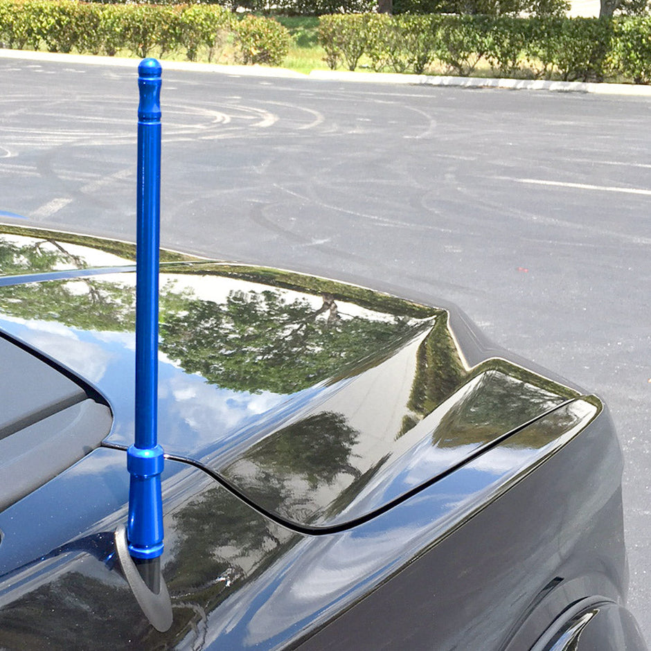 Aluminum 8" Antenna - Universal Fitment Fits All Makes & Models w/ OEM Factory Threaded Antenna - BLUE