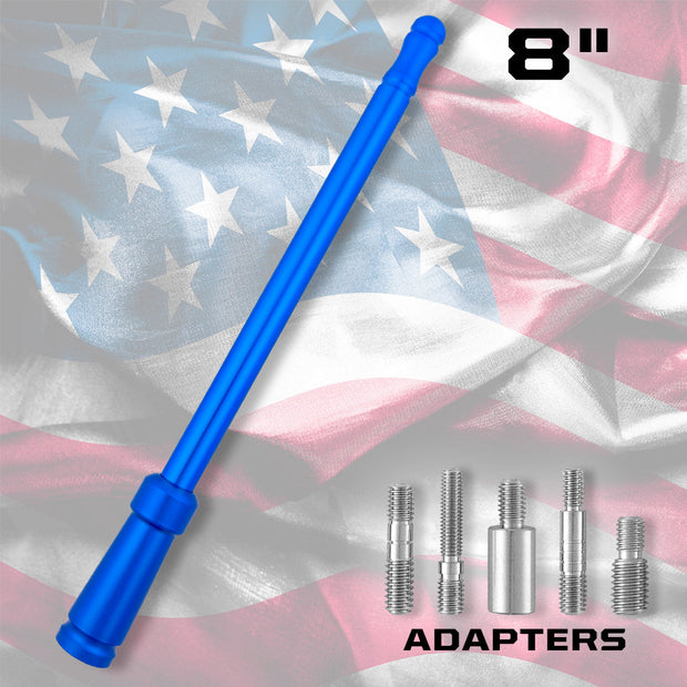 Aluminum 8" Antenna - Universal Fitment Fits All Makes & Models w/ OEM Factory Threaded Antenna - BLUE - Image 2