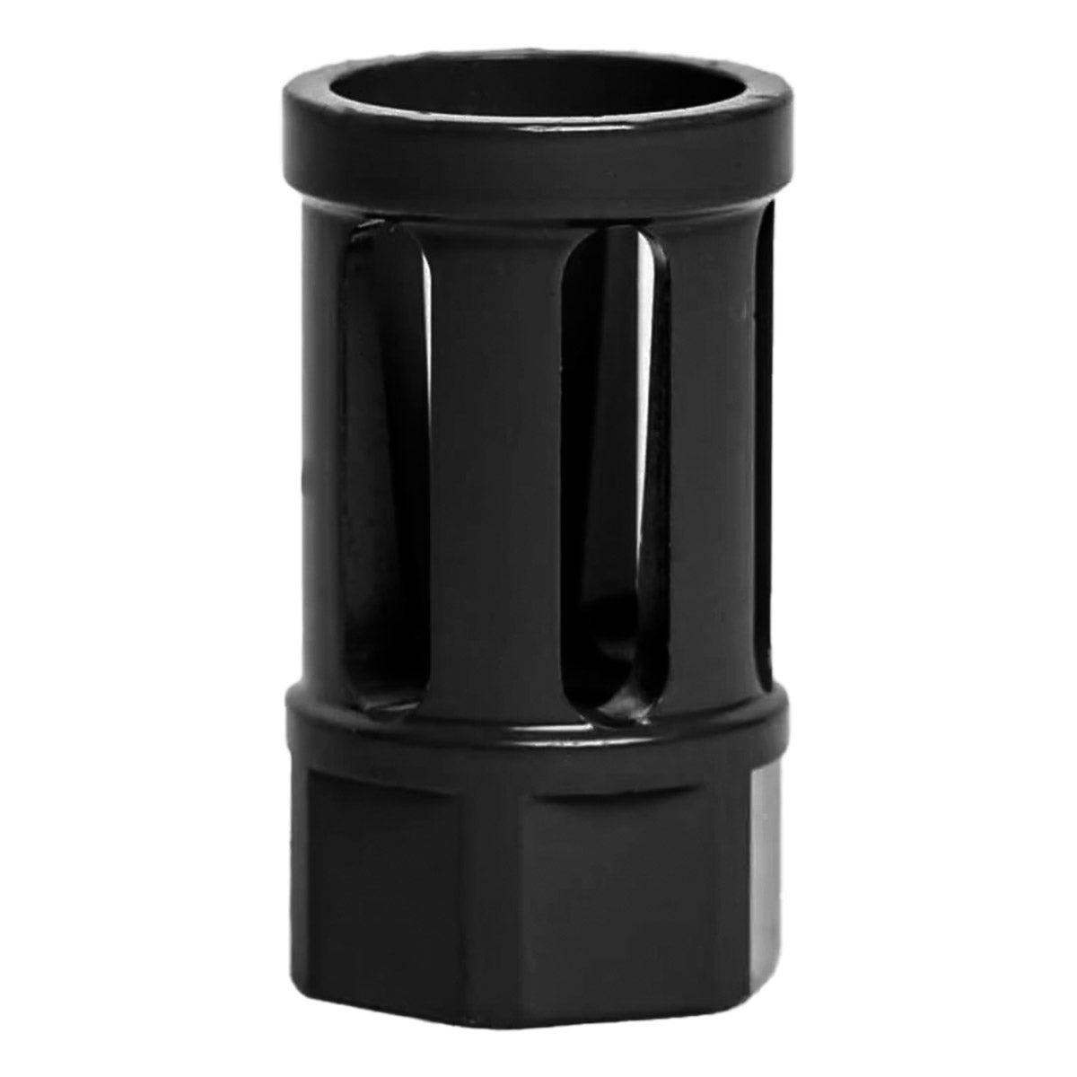 Interchangeable Bird Cage Design Rifle Barrel Antenna Tip Flash Hider - This interchangeable flash hider barrel tip fits RECON 10