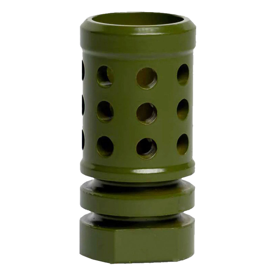 Interchangeable Perforated Hole Design Rifle Barrel Antenna Tip Flash Hider - This interchangeable flash hider barrel tip fits RECON 10" Rifle Barrel Antennas - OLIVE DRAB / ARMY GREEN