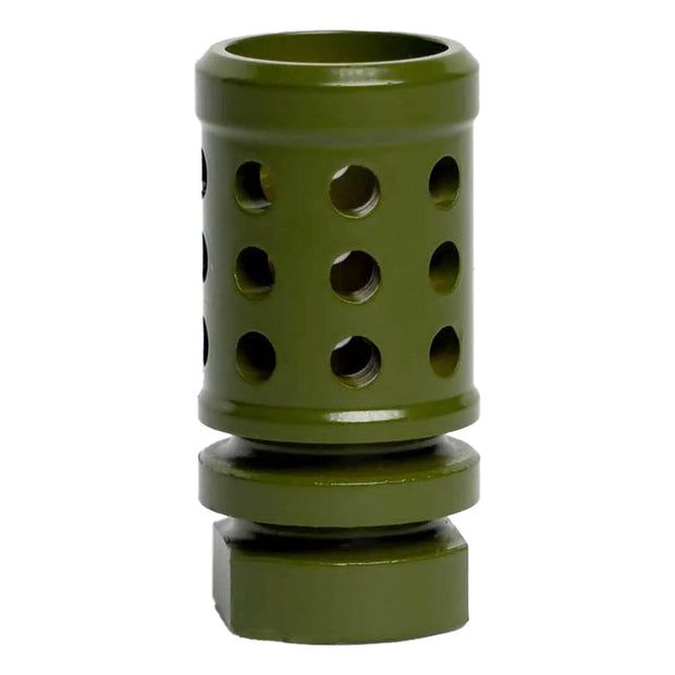 Interchangeable Perforated Hole Design Rifle Barrel Antenna Tip Flash Hider - This interchangeable flash hider barrel tip fits RECON 10" Rifle Barrel Antennas - OLIVE DRAB / ARMY GREEN - Image 2