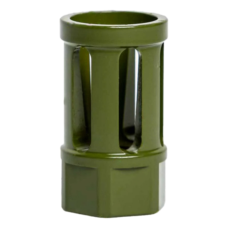 Interchangeable Bird Cage Design Rifle Barrel Antenna Tip Flash Hider - This interchangeable flash hider barrel tip fits RECON 10" Rifle Barrel Antennas - OLIVE DRAB / ARMY GREEN