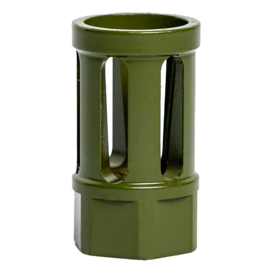 Interchangeable Bird Cage Design Rifle Barrel Antenna Tip Flash Hider - This interchangeable flash hider barrel tip fits RECON 10