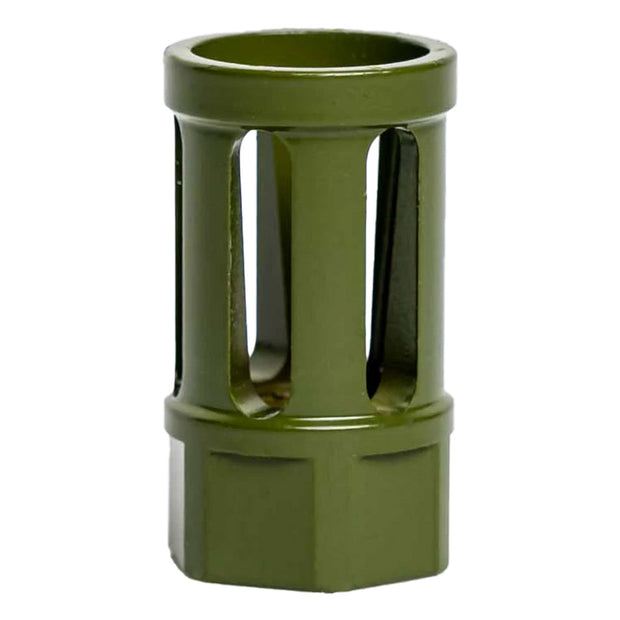 Interchangeable Bird Cage Design Rifle Barrel Antenna Tip Flash Hider - This interchangeable flash hider barrel tip fits RECON 10" Rifle Barrel Antennas - OLIVE DRAB / ARMY GREEN - Image 2