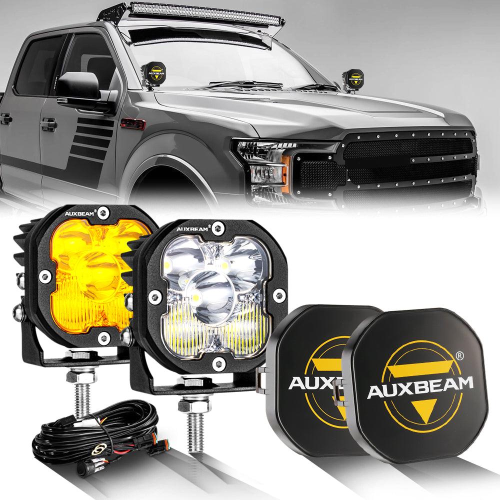 3 Inch 80W 9600LM LED Pods Lights White&Amber for FORD