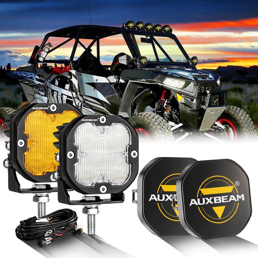 3 Inch 80W 9600LM LED Pods Lights White&Amber for ATV UTV SIDE BY SIDE 4X4