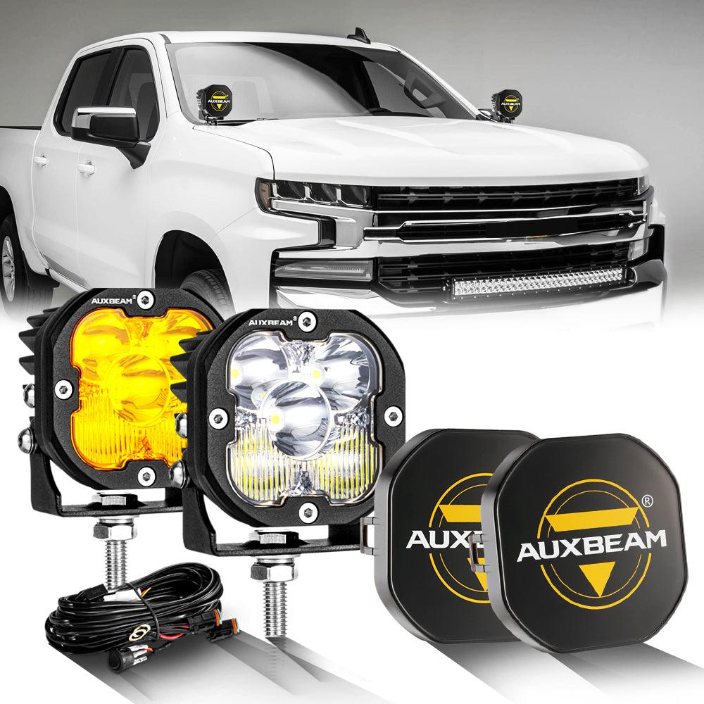 3 Inch 80W 9600LM LED Pods Lights White&Amber for CHEVROLET