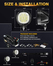P4 Series | 4 Inch 90W 9000LM Round LED Driving Lights Flood White Pod Lights