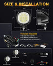 P4 Series | 4 Inch 90W 9000LM Round LED Driving Lights Flood White Pod Lights