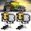 3 Inch 80W 9600LM LED Pods Lights White&Amber for JEEP