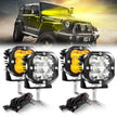 3 Inch 80W 9600LM LED Pods Lights White&Amber for JEEP