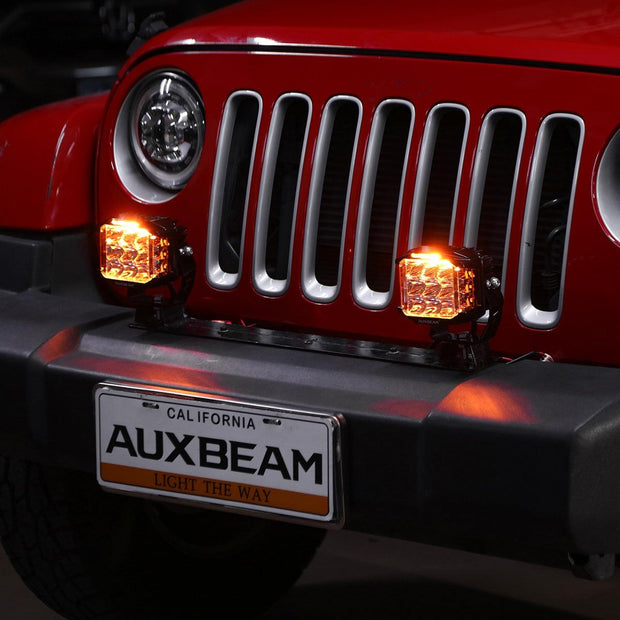 V-MAX Series | 5 Inch 168W 16440LM Combo Beam Side Shooter LED Square Pod Lights with Amber DRL
