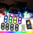 NEW Vibrant Series | Upgraded RGB LED Rock Lights Kit Multicolor Neon Underglow Lights with Bluetooth APP & Remote Control 8PCS/SET