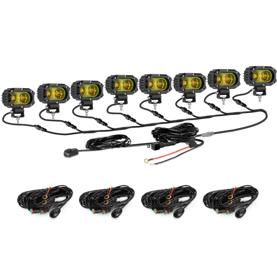 R4 Series | 4 Inch 60W LED Pods Light Flood Beam Amber Light
