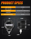 C4 Series | 4 Inch 110W 11000LM LED Pods Offroad LED Driving Lights with Amber DRL