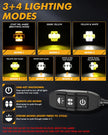 (2pcs/set)4.2 Inch Motorcycle Auxiliary LED Spotlight, 72W AX7 Series Dual Color Switchback Driving Fog Light with 3+4 Modes For Motorcycle Jeep SUV ATV Truck