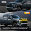 (5pcs/set) LED Front Grille Lights Raptor Style Amber Light Fit for Chevrolet Silverado 2500HD 2020-2021