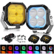 Color Play Series 3 Inch 116W RGB LED Pod Lights Flood Off Road Lights With 8 Backlight Options