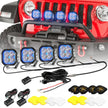 Color Play Series 3 Inch 116W RGB LED Pod Lights Spot Off Road Lights With 8 Backlight Options