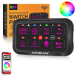 RGB 8-gang multifunction LED switch panel for automotive lighting with app control display
