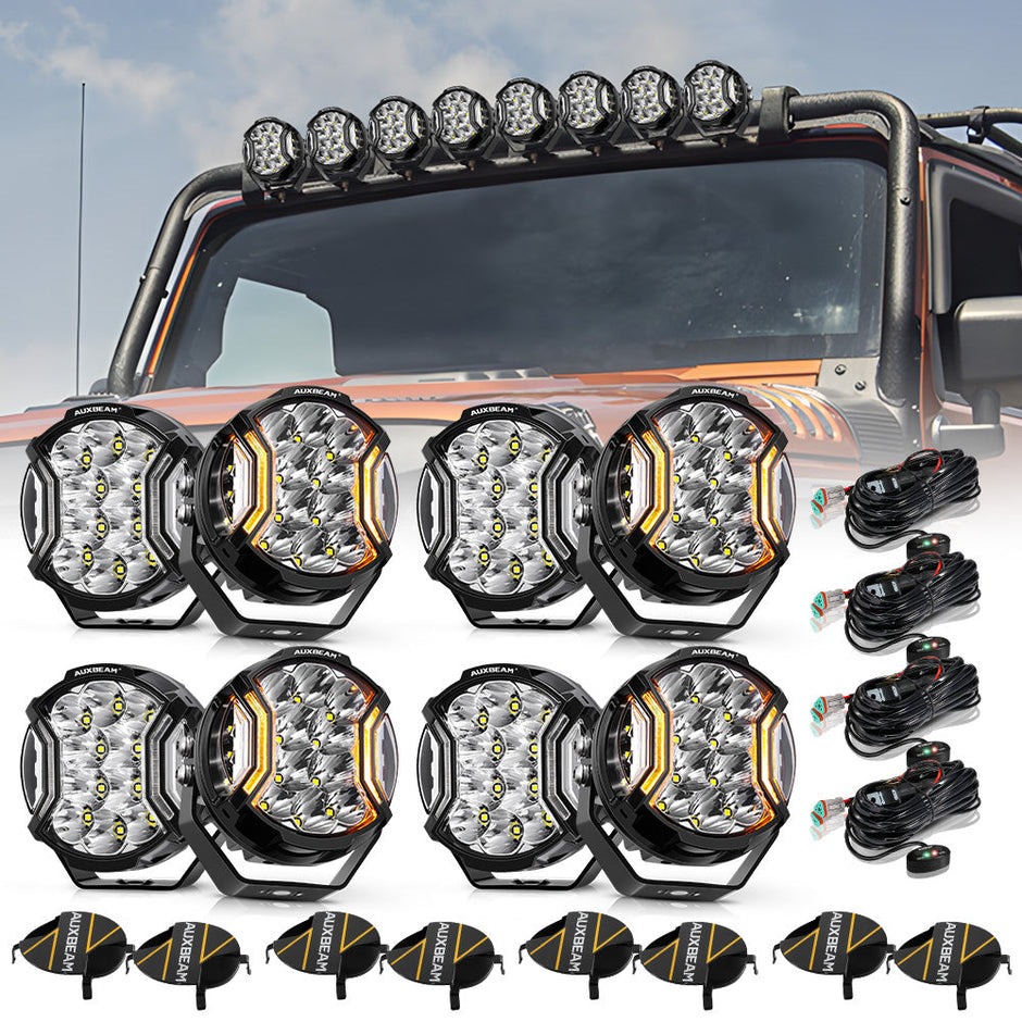 V-ULTRA Series | 5 Inch 172W LED Side Shooter White Pod Lights with Amber DRL