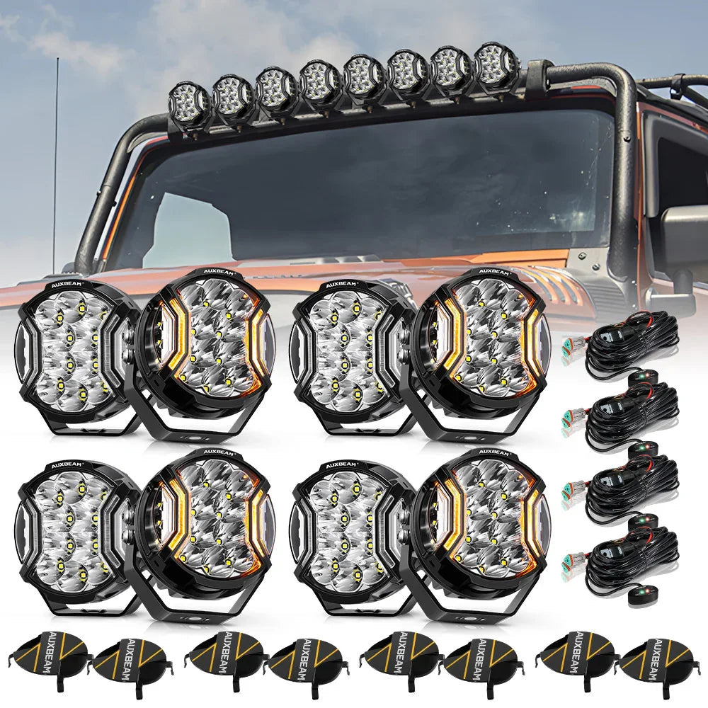 V-ULTRA Series | 5 Inch 172W LED Side Shooter White Pod Lights with Amber DRL