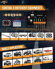 AS Series 4/6/8 Gang RGB Slim Switch Panel with APP&Remote Control, Toggle/ Momentary/ Pulsed Mode Supported(One-Sided Outlet)
