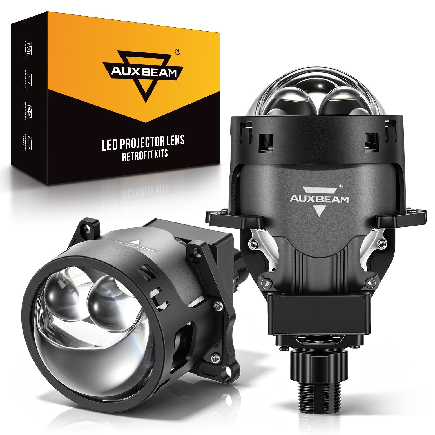 (2pcs/Set)3 Inch 110W 6000K Bi-LED Projector Headlight Dual Laser Beam S8 Series Non-Destructive & Retrofit Compatible Upgrade Kit-S8 Dual Beam