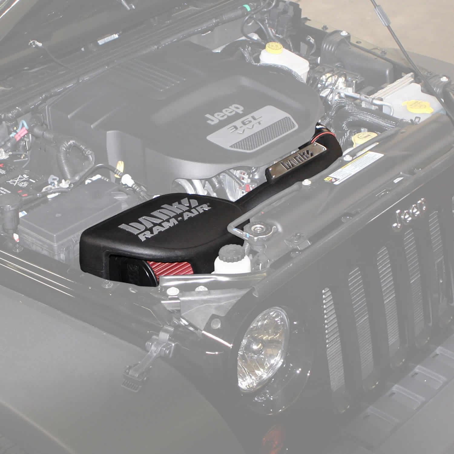 Ram-Air Cold-Air Intake System Oiled Filter 2012-18 Jeep 3.6L Wrangler JK Banks Power