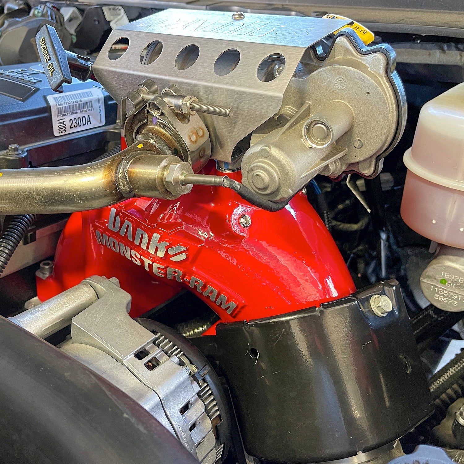 Monster-Ram Intake System for 13-18 Dodge Ram 2500/3500 6.7L Cummins Red Powdercoat Banks Power