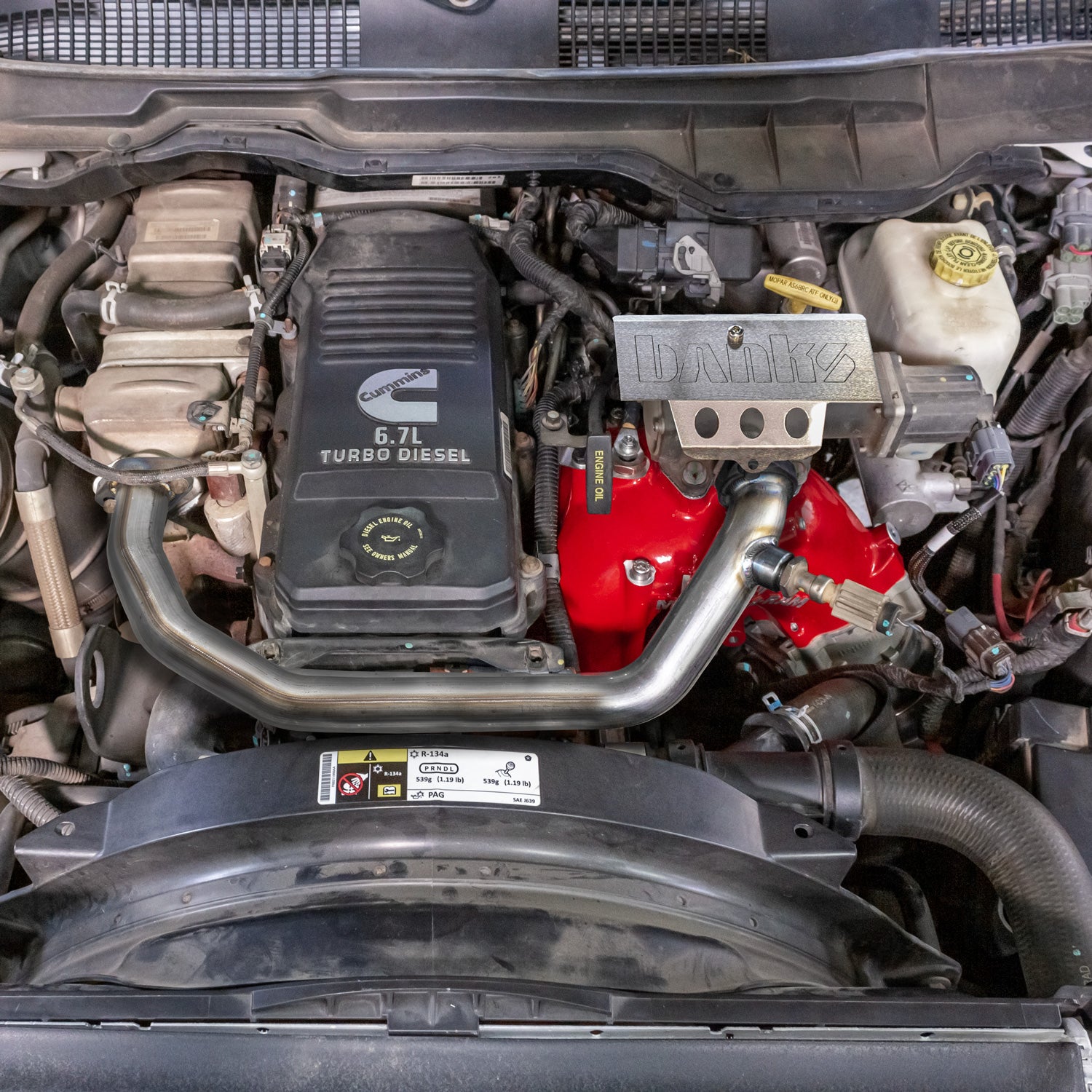 Monster-Ram Intake 2007.5-12 RAM 3500-5500 Chassis Cab 6.7L Red Powdercoat Banks Power