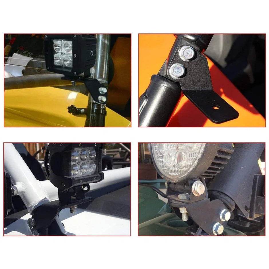 4 inch Classic-SM Series Dual Row LED Pod Lights Flood Beam & A-Pillar Mounting Bracket for 2016-2021 Yamaha YXZ 1000R models