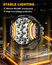 V-ULTRA Series 6/8 Pcs 5 Inch 172W LED Side Shooter Amber DRL with Power Harness