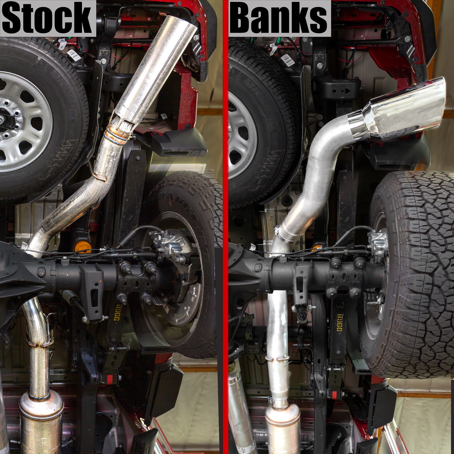 Monster Exhaust System 5-inch Single Exit Chrome Tip 20-22 Chevy/GMC 2500/3500 Duramax 6.6L L5P Banks Power