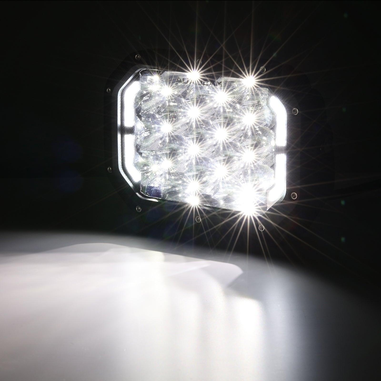 7x5 Inch Rectangle LED Pods White Spot Driving Lights with DRL FOR ATV UTV SIDE BY SIDE 4X4