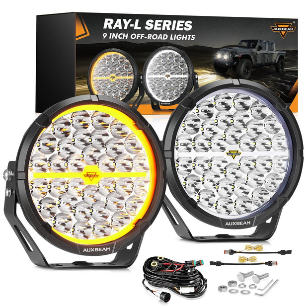 RAY-L Series | 9 Inch 318W 34180LM Dual DRL Offroad LED Driving Lights