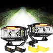 V-MAX Series | 4 Inch 72W 6960LM Spot Beam Side Shooter LED Rectangular Pod Lights with Amber DRL