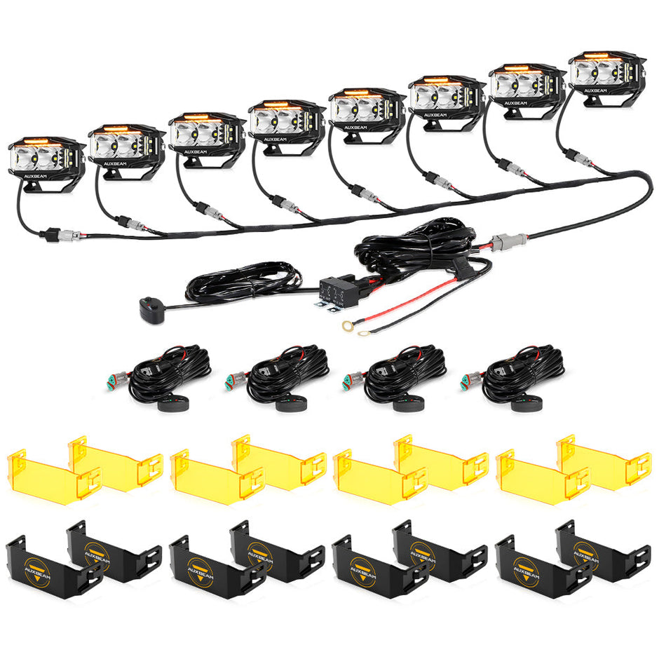 V-MAX Series | 4 Inch 72W 6960LM Combo Beam Side Shooter LED Rectangular Pod Lights with Amber DRL