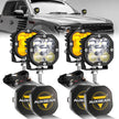 3 Inch 80W 9600LM LED Pods Lights White&Amber for FORD