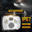 (2pcs/set) 110W 7x6 Black LED Headlights Hi-Lo Beam Headlamps