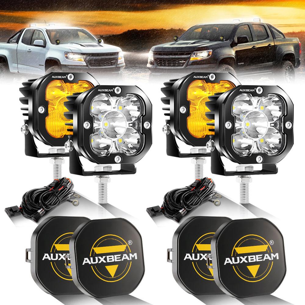 3 Inch 80W 9600LM LED Pods Lights White&Amber for CHEVROLET