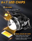 (2pcs/Set)3 Inch 104W Bi-LED Projector Lens Fog Light 3-Colors Switchback Hyperboid Lens Fog Light With High Beam Auxiliary
