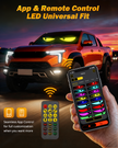 Single Pack LED Flexible Programmable Car Screen Light USB APP Control Devil's Eye Atmosphere 14.72x3.62in for Windshield Decoration
