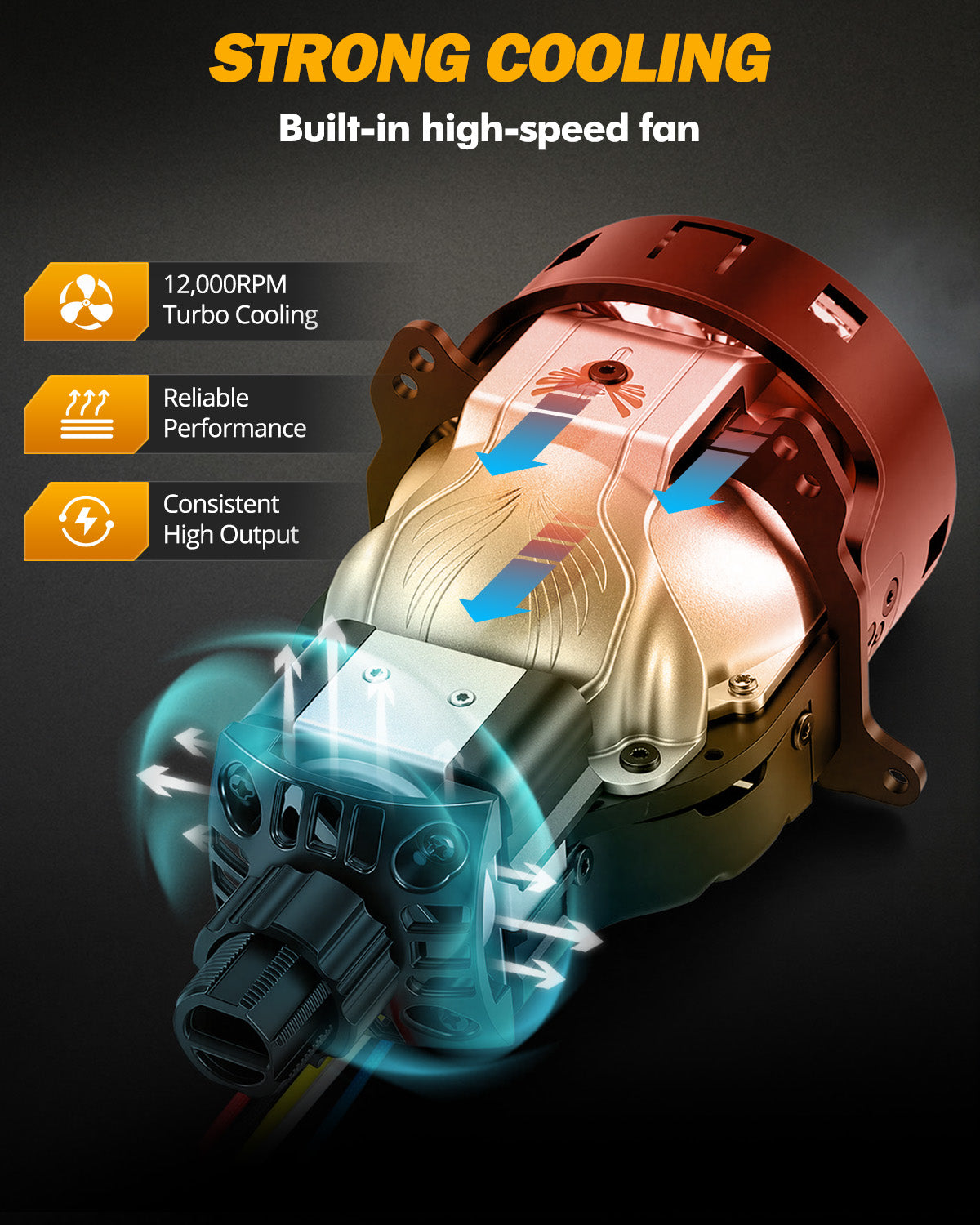 (2pcs/Set)3 Inch Bi-LED Projector Headlight with Assist Light 108W 6000K Non-Destructive & Retrofit Compatible Upgrade Kit-C6 Triple Beam Laser