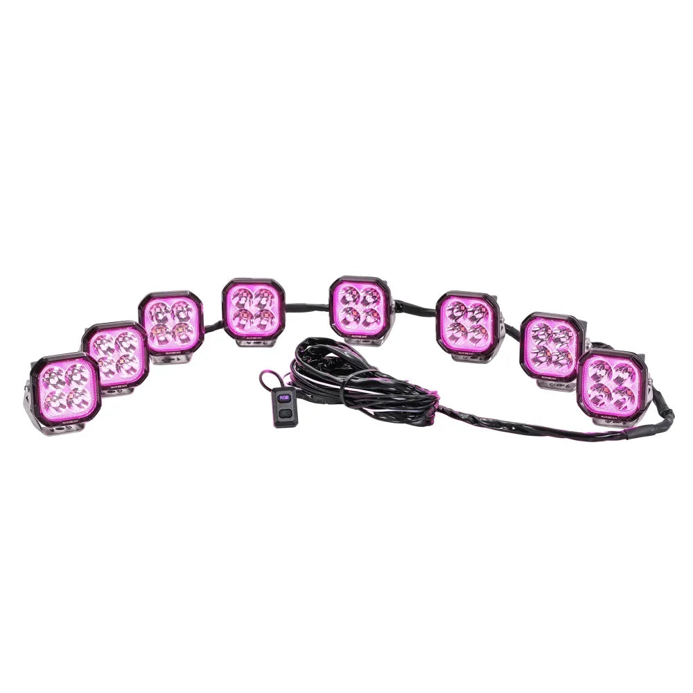 Color Play Series RGB Version 8-LED Pod Light Power Wiring Harness Kit ...