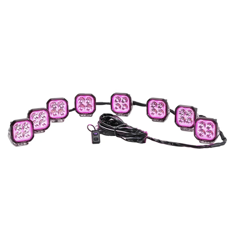 Color Play Series RGB Version 8-LED Pod Light Power Wiring Harness Kit with 3 PIN DT Plug