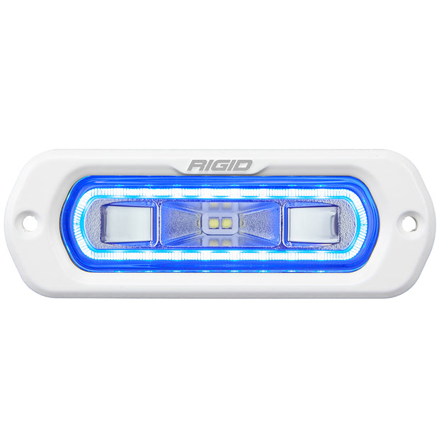 SR-L Series Marine Spreader Pod 2 Wire Flush Mount White With Blue Halo RIGID Industries